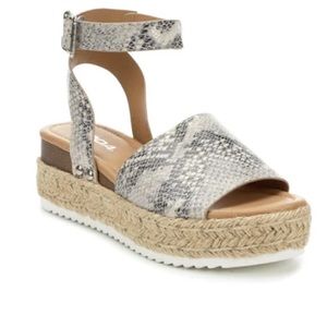 Snake skin espadrille sandals